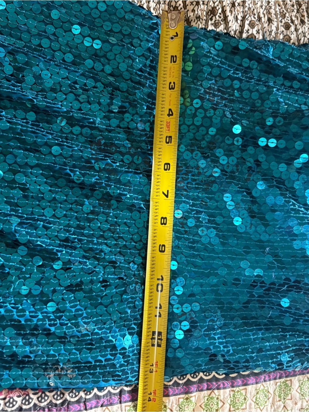Vintage Adrianna Papell Teal Sequin Maxi Dress - Picture 9 of 10